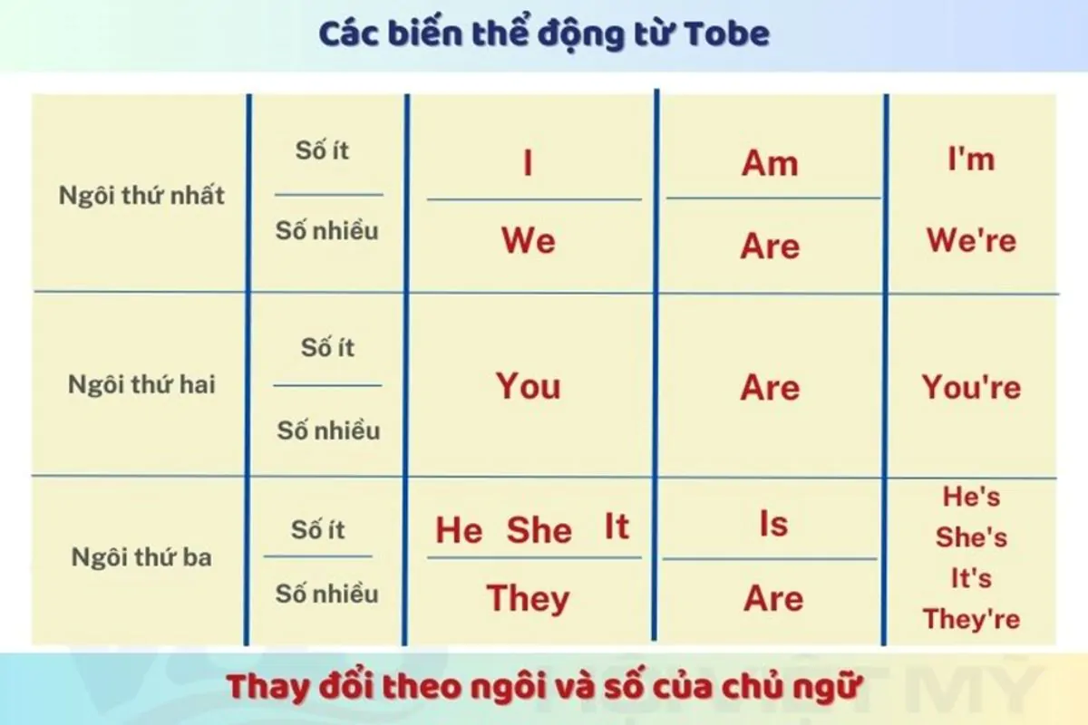 Động từ Tobe: Định nghĩa, biến thể và cách dùng theo các thì